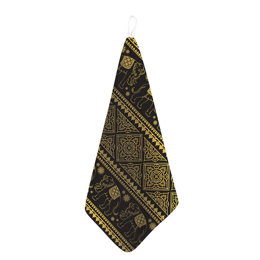 Ethnic Thai Elephant Pattern Print Hand Towel