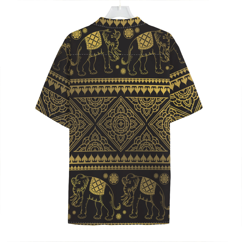 Ethnic Thai Elephant Pattern Print Hawaiian Shirt