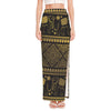 Ethnic Thai Elephant Pattern Print High Slit Maxi Skirt