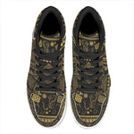 Ethnic Thai Elephant Pattern Print High Top Leather Sneakers