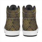 Ethnic Thai Elephant Pattern Print High Top Leather Sneakers