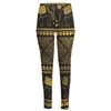 Ethnic Thai Elephant Pattern Print High-Waisted Pocket Leggings