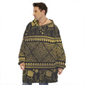 Ethnic Thai Elephant Pattern Print Hoodie Blanket