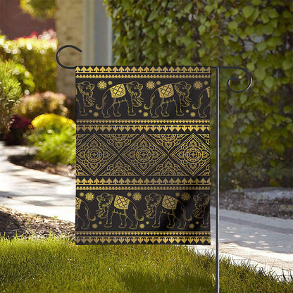 Ethnic Thai Elephant Pattern Print House Flag