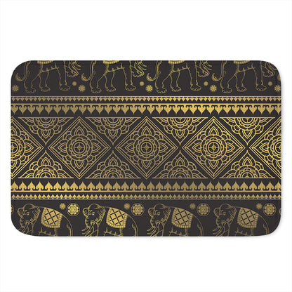 Ethnic Thai Elephant Pattern Print Indoor Door Mat