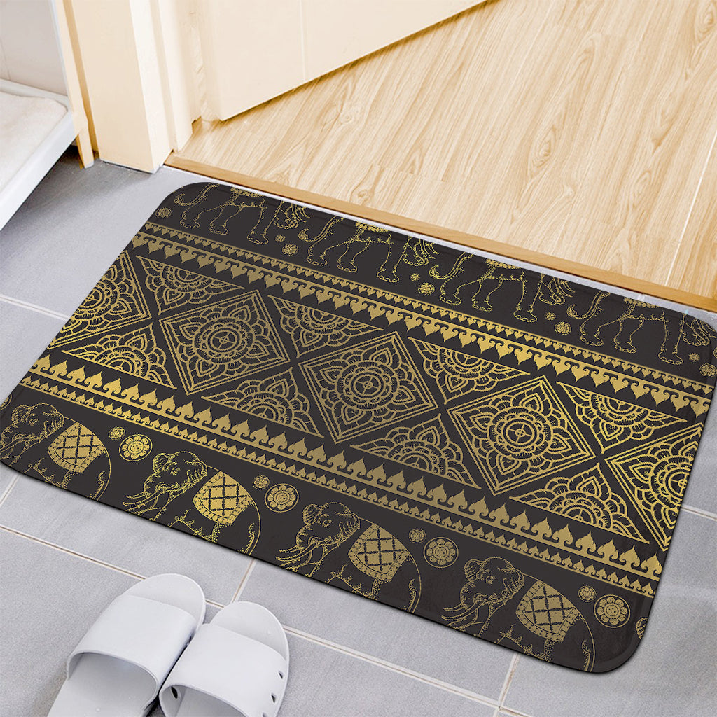 Ethnic Thai Elephant Pattern Print Indoor Door Mat