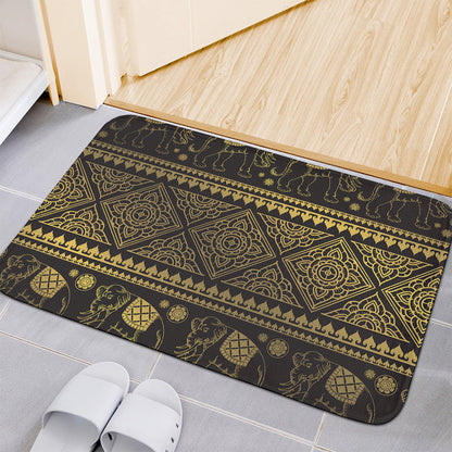 Ethnic Thai Elephant Pattern Print Indoor Door Mat