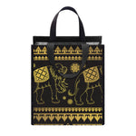 Ethnic Thai Elephant Pattern Print Insulated Lunch Tote