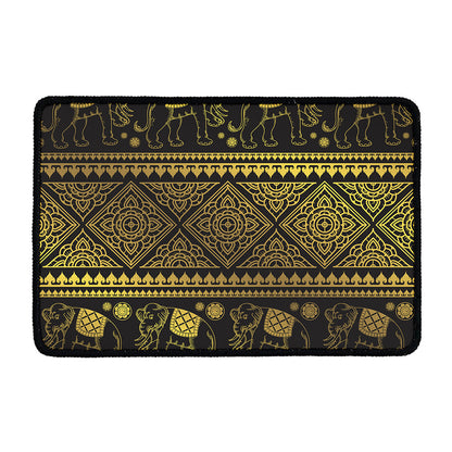 Ethnic Thai Elephant Pattern Print Kitchen Mat