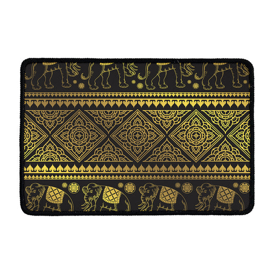 Ethnic Thai Elephant Pattern Print Kitchen Mat