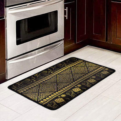 Ethnic Thai Elephant Pattern Print Kitchen Mat