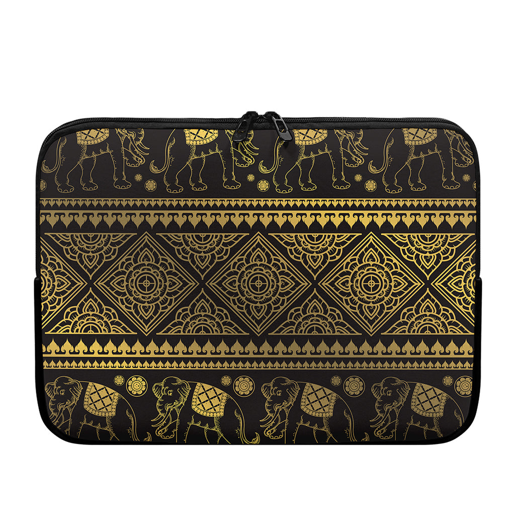 Ethnic Thai Elephant Pattern Print Laptop Sleeve