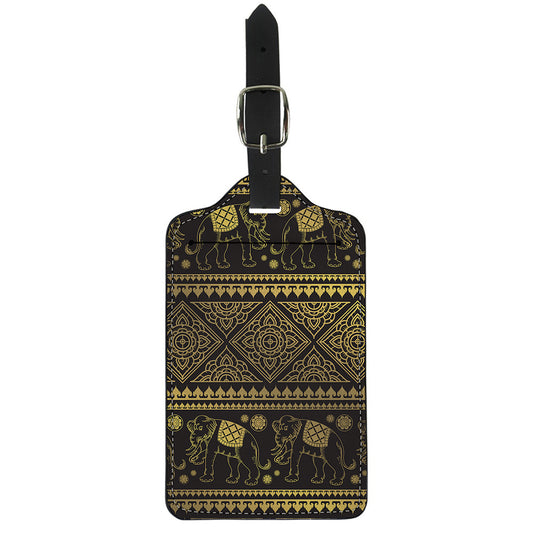 Ethnic Thai Elephant Pattern Print Luggage Tag