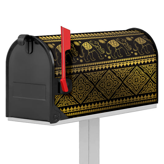 Ethnic Thai Elephant Pattern Print Mailbox Cover