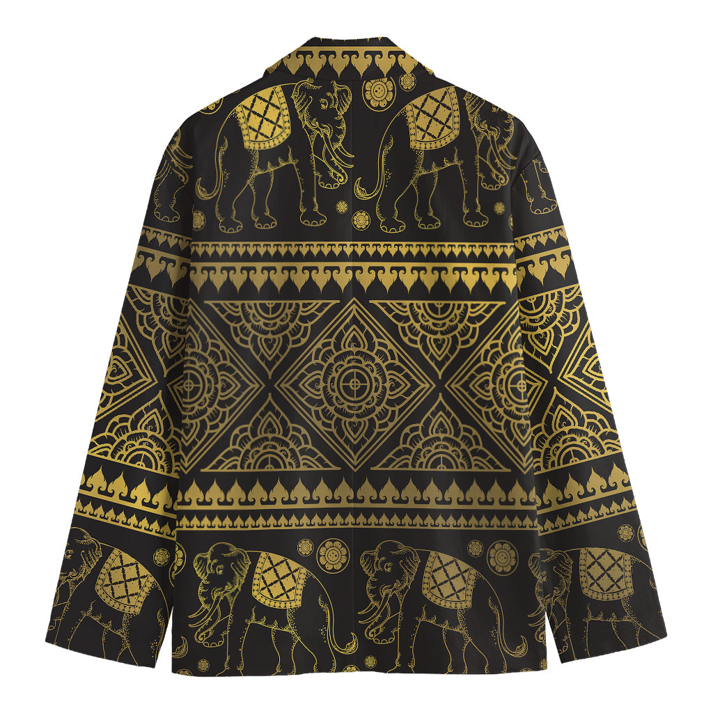 Ethnic Thai Elephant Pattern Print Men's Blazer
