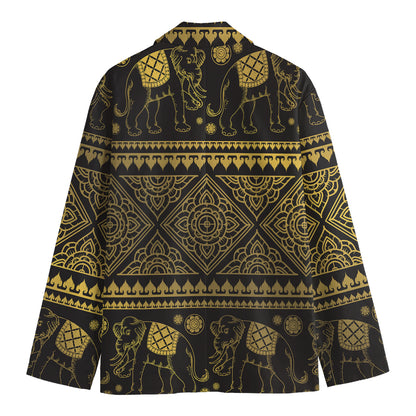 Ethnic Thai Elephant Pattern Print Men's Blazer