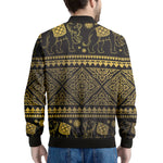 Ethnic Thai Elephant Pattern Print Men's Bomber Jacket
