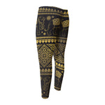 Ethnic Thai Elephant Pattern Print Men's Compression Pants