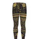Ethnic Thai Elephant Pattern Print Men's leggings