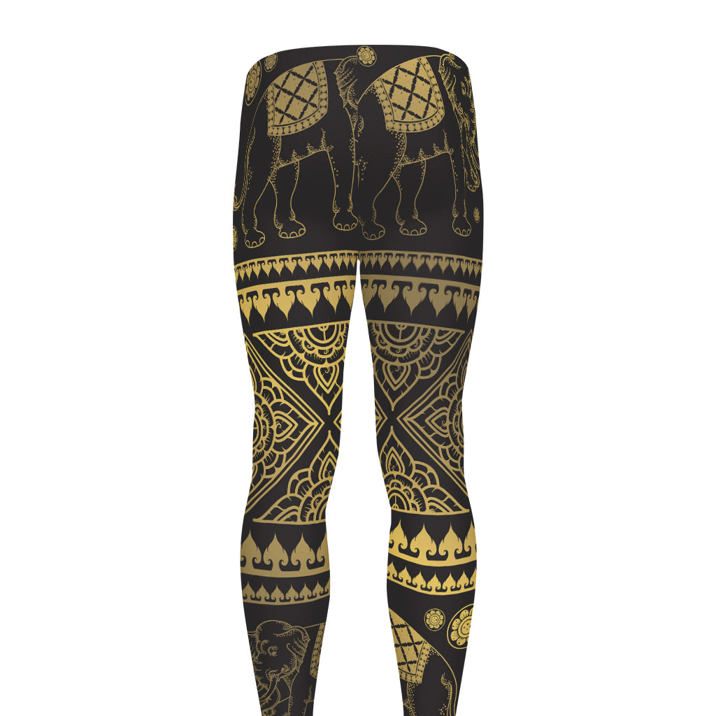 Ethnic Thai Elephant Pattern Print Men's leggings