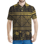 Ethnic Thai Elephant Pattern Print Men's Polo Shirt