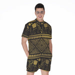 Ethnic Thai Elephant Pattern Print Men's Rompers