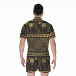 Ethnic Thai Elephant Pattern Print Men's Rompers