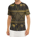 Ethnic Thai Elephant Pattern Print Men's Short Sleeve Rash Guard