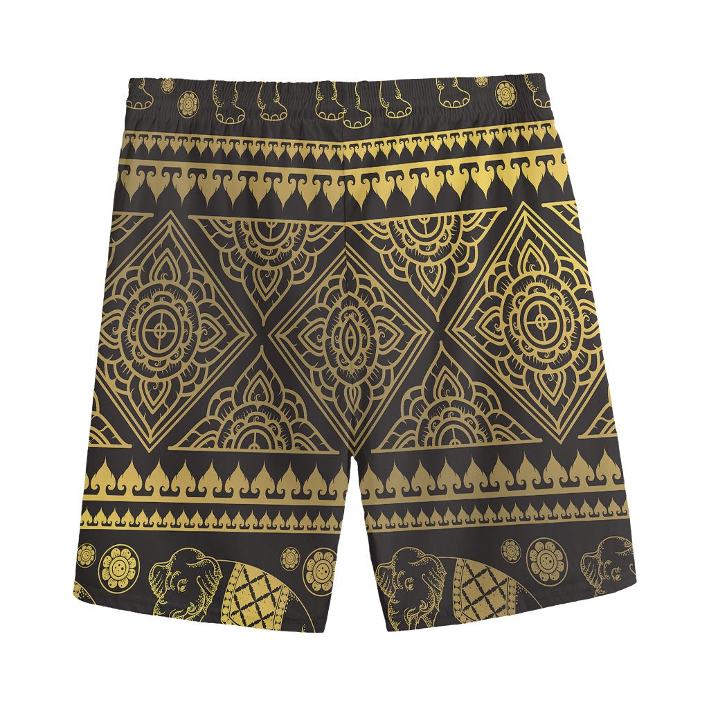 Ethnic Thai Elephant Pattern Print Men's Sports Shorts