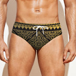 Ethnic Thai Elephant Pattern Print Men's Swim Briefs