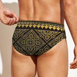 Ethnic Thai Elephant Pattern Print Men's Swim Briefs