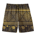 Ethnic Thai Elephant Pattern Print Men's Swim Trunks