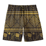 Ethnic Thai Elephant Pattern Print Men's Swim Trunks