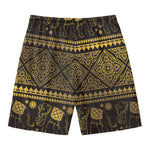 Ethnic Thai Elephant Pattern Print Men's Swim Trunks