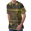 Ethnic Thai Elephant Pattern Print Men's Velvet T-Shirt