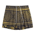 Ethnic Thai Elephant Pattern Print Mesh Shorts