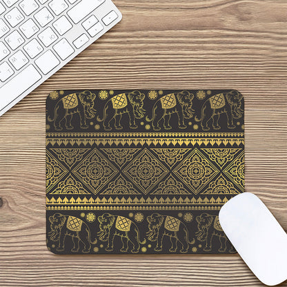 Ethnic Thai Elephant Pattern Print Mouse Pad