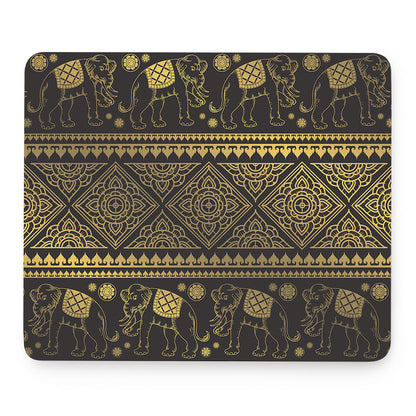 Ethnic Thai Elephant Pattern Print Mouse Pad