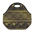 Ethnic Thai Elephant Pattern Print Neoprene Lunch Bag