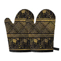 Ethnic Thai Elephant Pattern Print Oven Mitts
