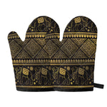 Ethnic Thai Elephant Pattern Print Oven Mitts