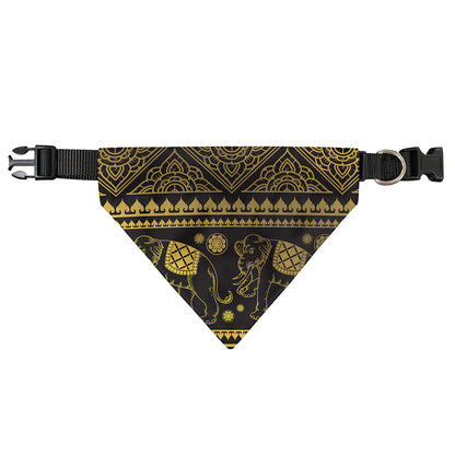 Ethnic Thai Elephant Pattern Print Over The Collar Dog Bandana