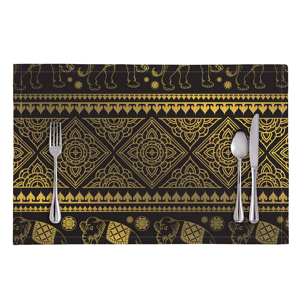 Ethnic Thai Elephant Pattern Print Placemat
