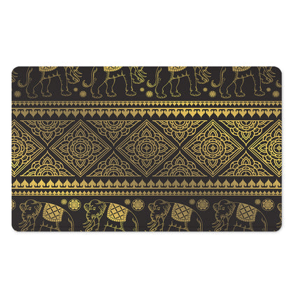 Ethnic Thai Elephant Pattern Print Polyester Doormat