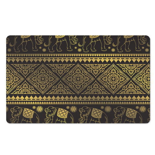 Ethnic Thai Elephant Pattern Print Polyester Doormat