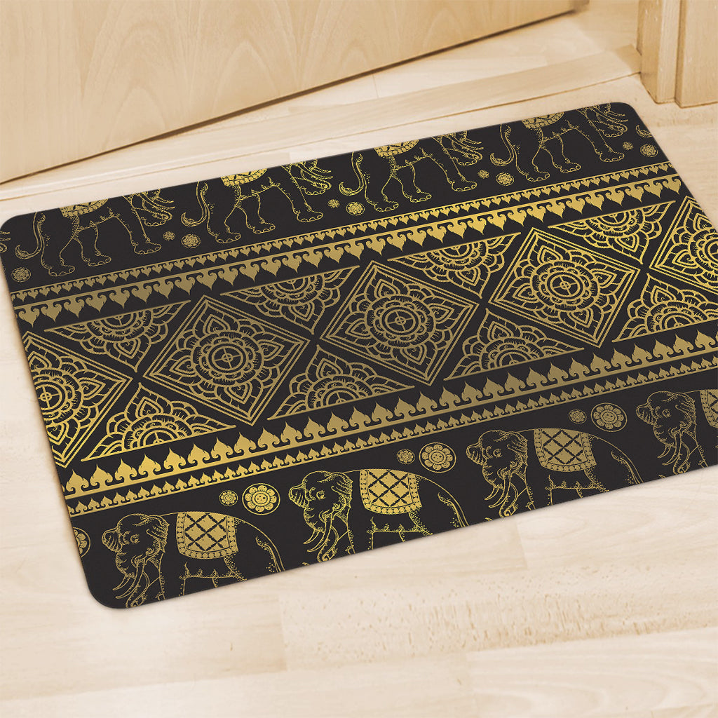 Ethnic Thai Elephant Pattern Print Polyester Doormat