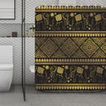 Ethnic Thai Elephant Pattern Print Polyester Shower Curtain