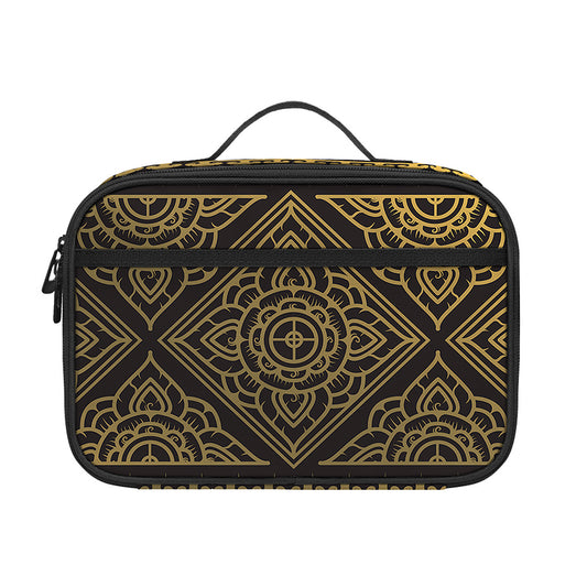 Ethnic Thai Elephant Pattern Print Portable Lunch Bag