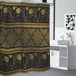 Ethnic Thai Elephant Pattern Print Premium Shower Curtain