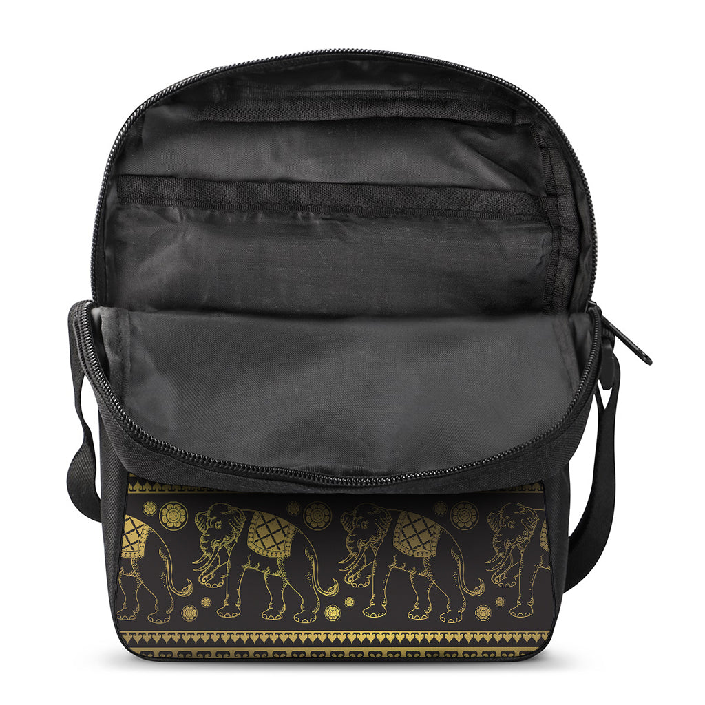Ethnic Thai Elephant Pattern Print Rectangular Crossbody Bag